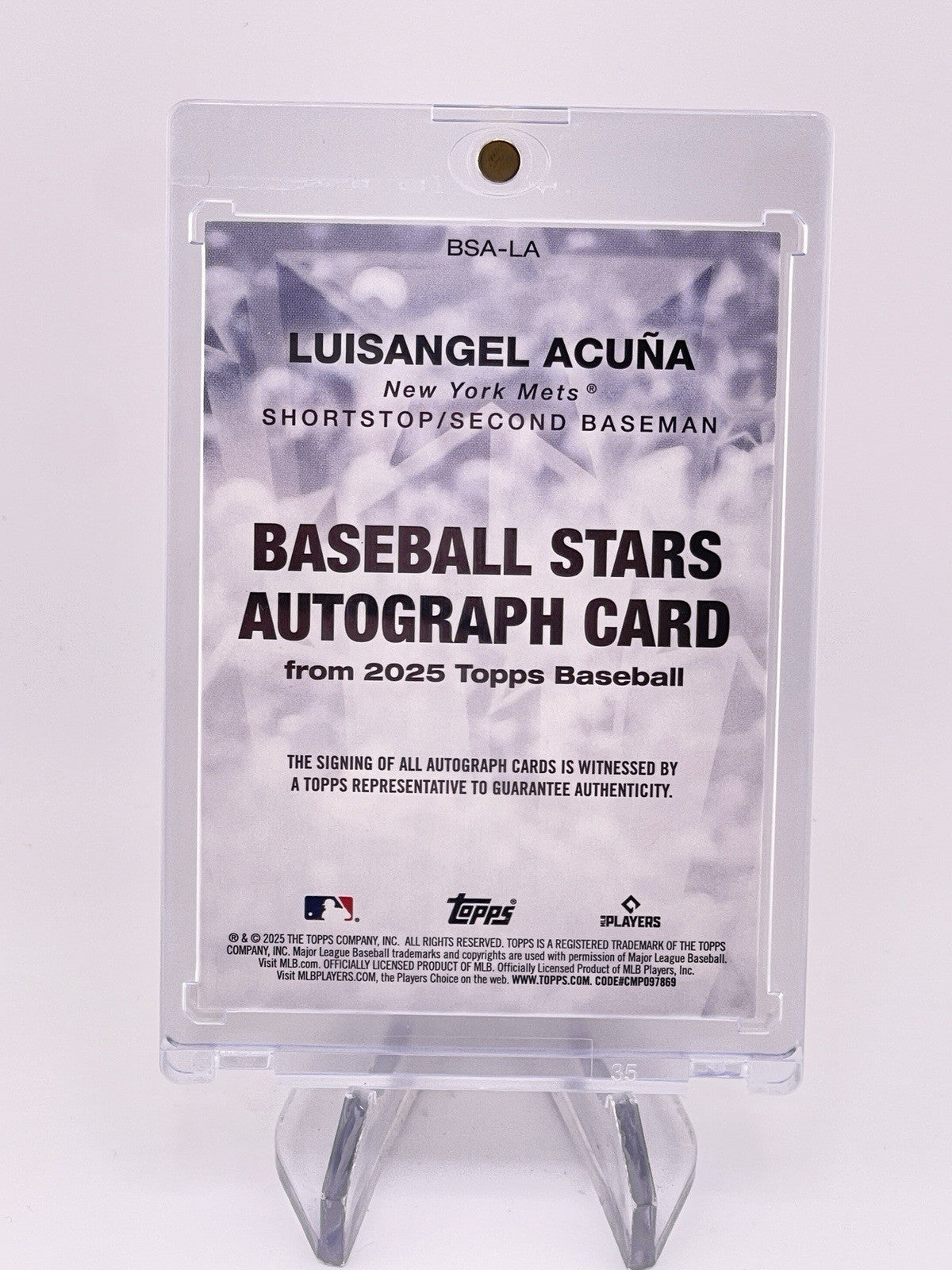 Luisangel Acuna 2025 Series One Baseball Stars Rookie Auto Autograph RC