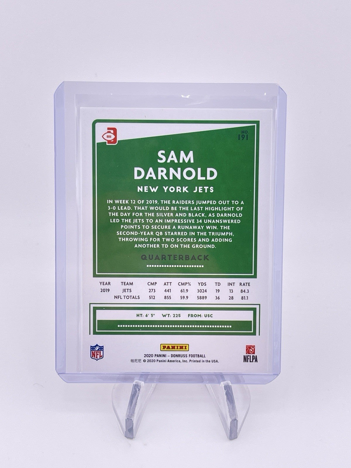 Sam Darnold 2020 Donruss Orange /14 Jets Vikings Seahawks