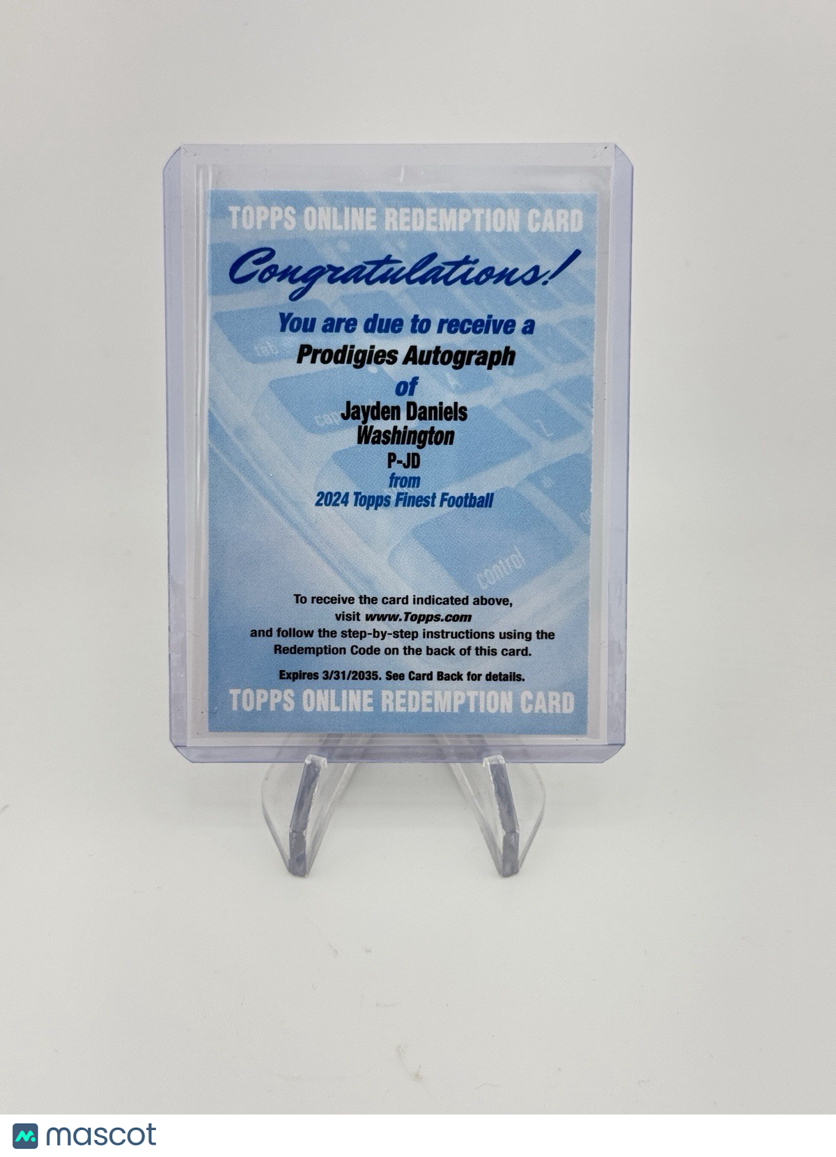 Jayden Daniels 2024 Topps Finest Prodigies Auto SP Commanders Rookie RC