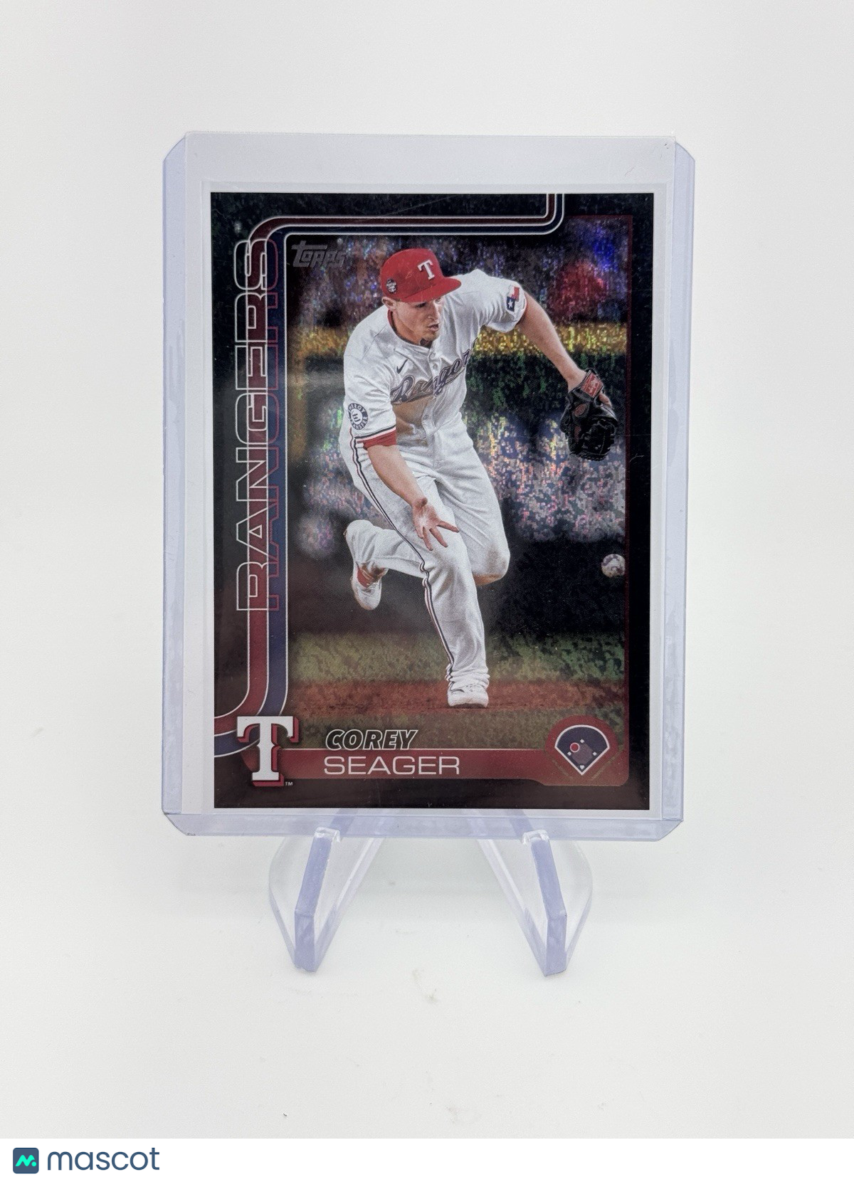 Corey Seager 2025 Topps Series 1 Black Holo Foil /10 Rangers SP