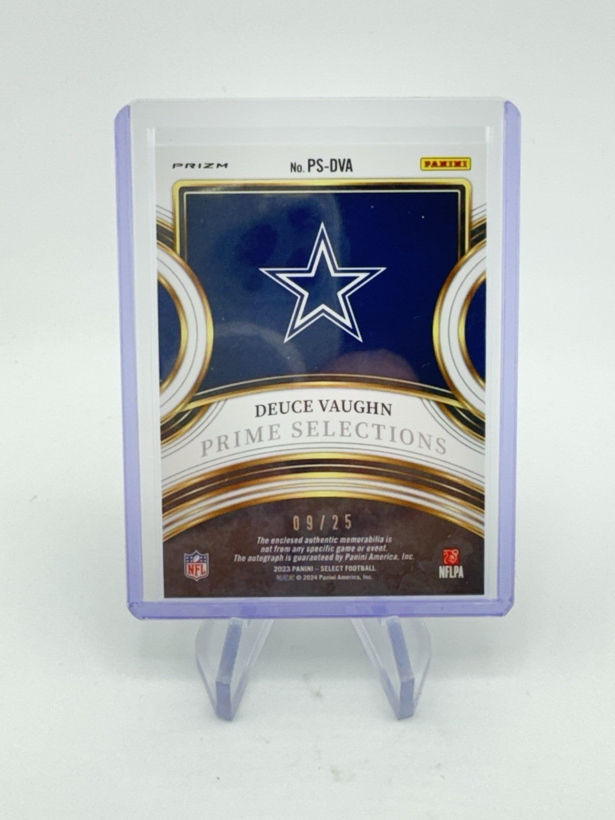 Deuce Vaughn 2023 Panini Select Tie-Dye Auto /25 Dallas Cowboys RPA RC