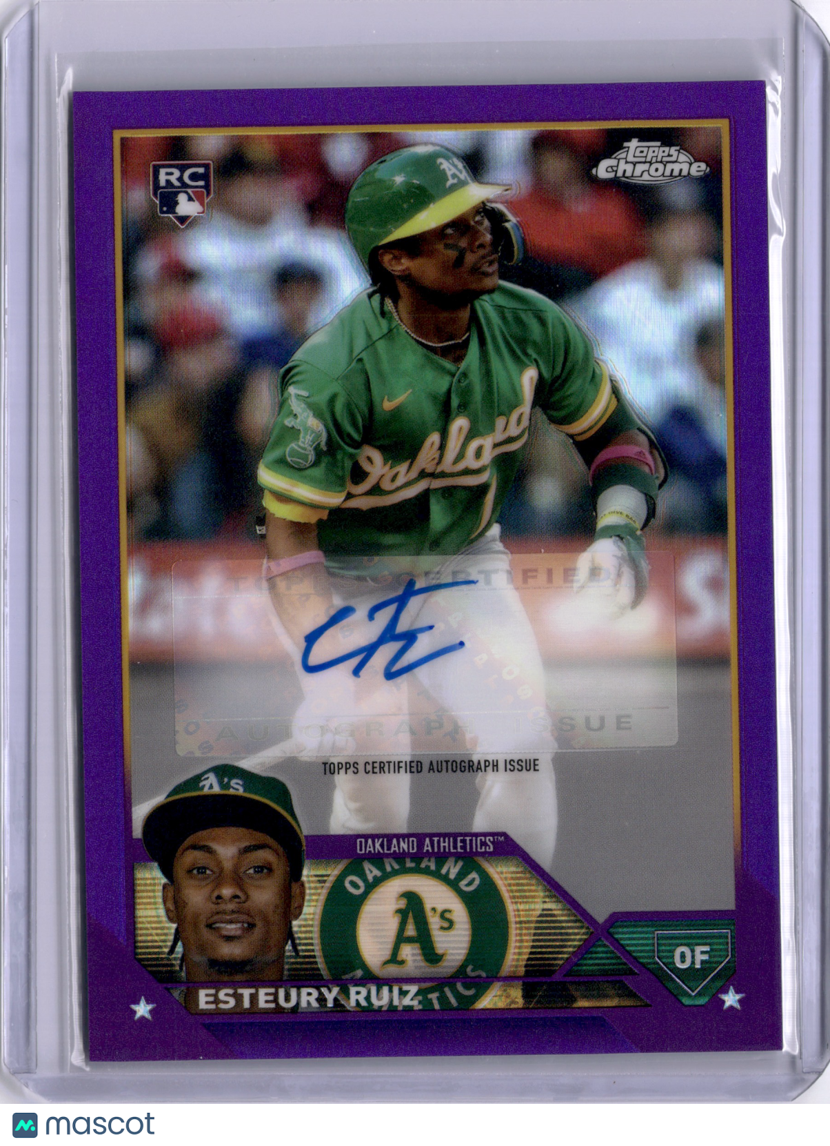 Esteury Ruiz 2023 Topps Chrome Update Purple Rookie RC Auto /250 Athletics