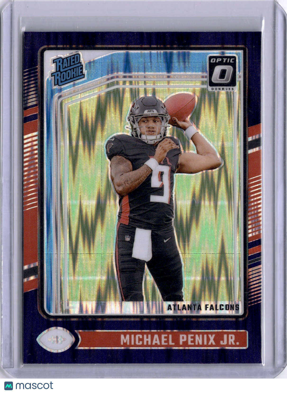 Michael Penix Jr. 2024 Panini Donruss Optic Purple Shock Rookie RC Falcons