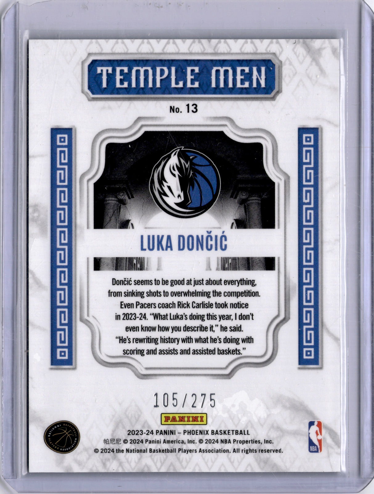 Luka Dončić 2023-24 Panini Phoenix Temple Men /275 Red