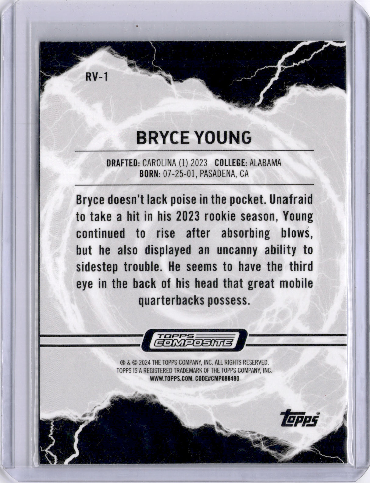 Bryce Young 2024 Topps Composite Resurgence Rookies Voltaic RC /75 Rookie
