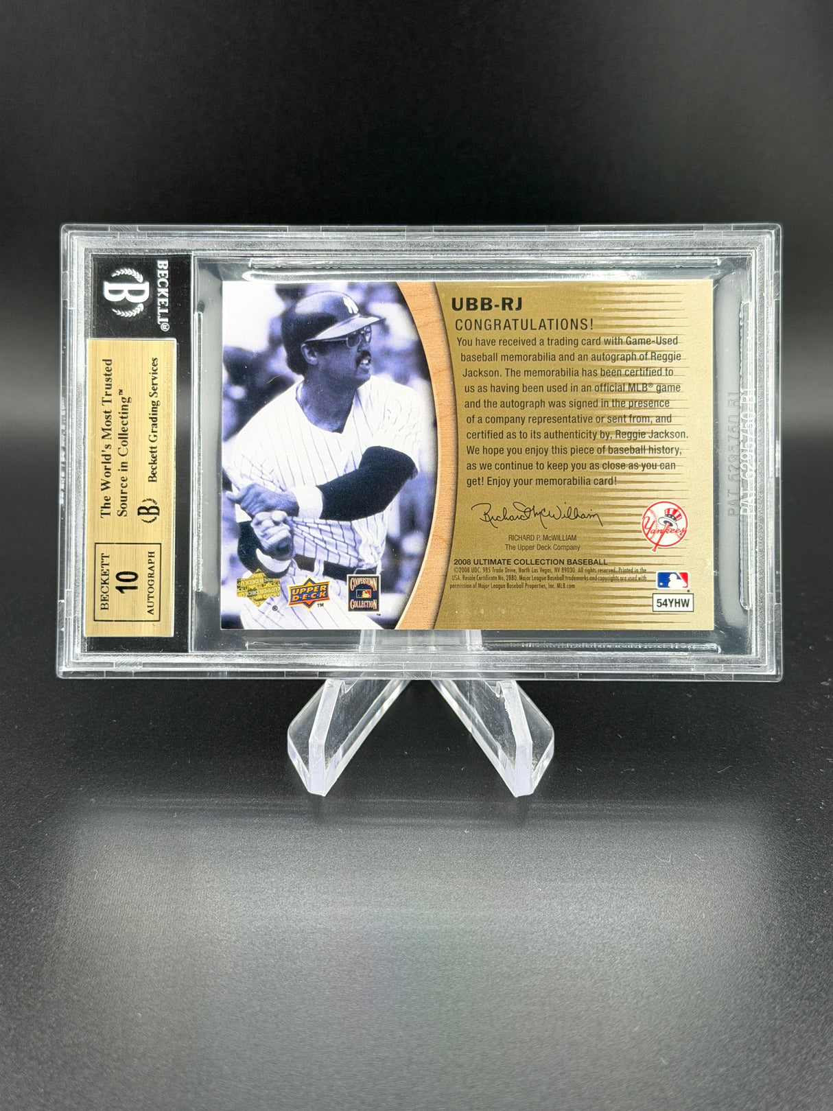 Reggie Jackson 2008 Ultimate Collection Barrel Auto /10 BGS 9.5 Yankees HOF