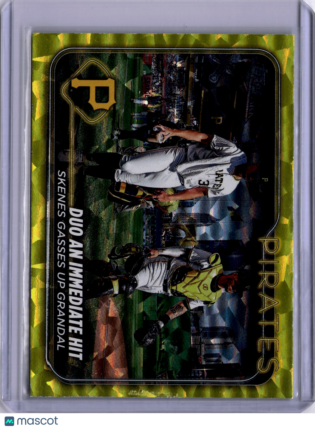 Paul Skenes 2024 Topps Update Duo An Immediate Hit /50 Yellow Crackle Foilboard