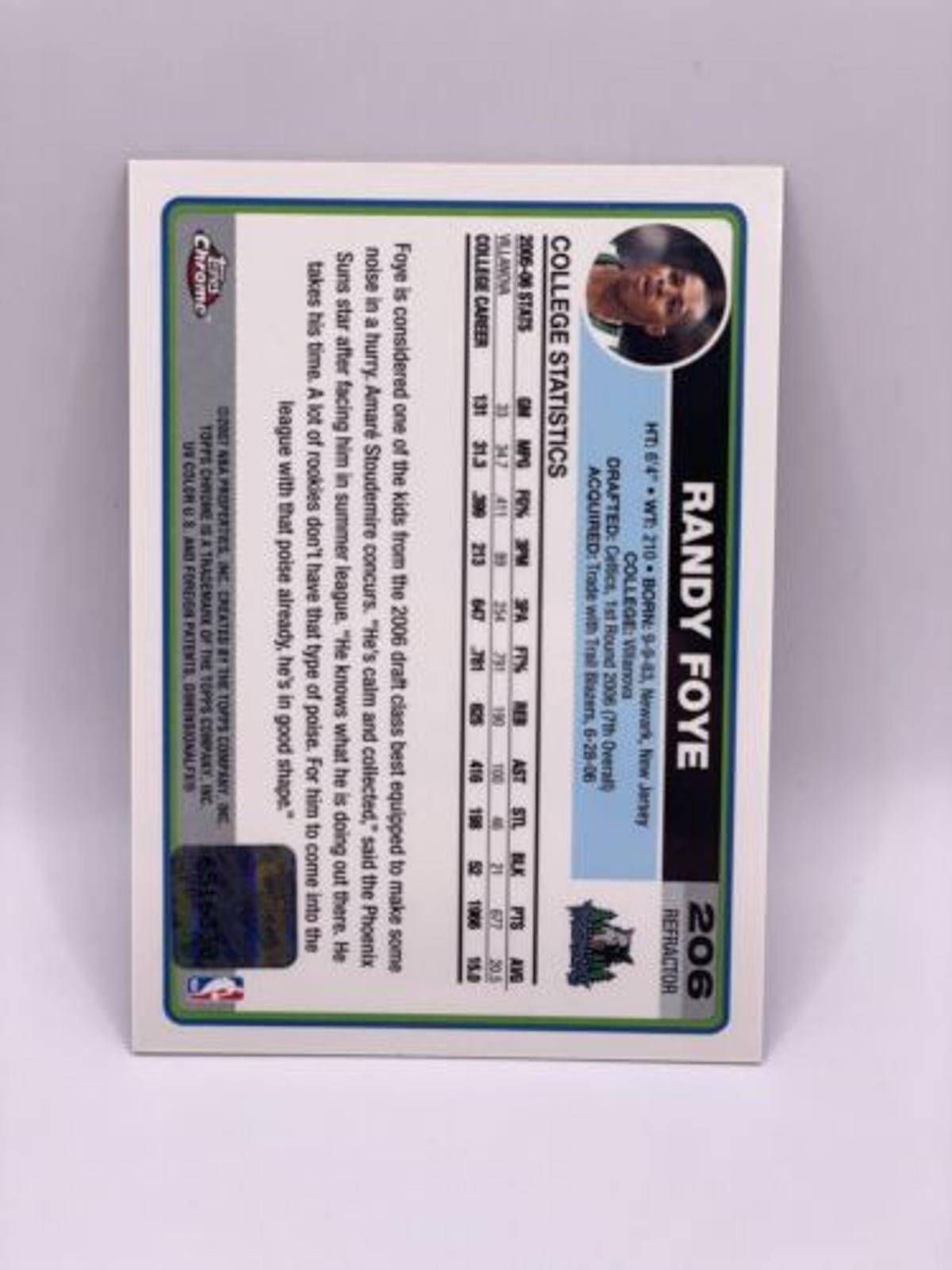 Randy Foye 2006-07 Topps Chrome Basketball