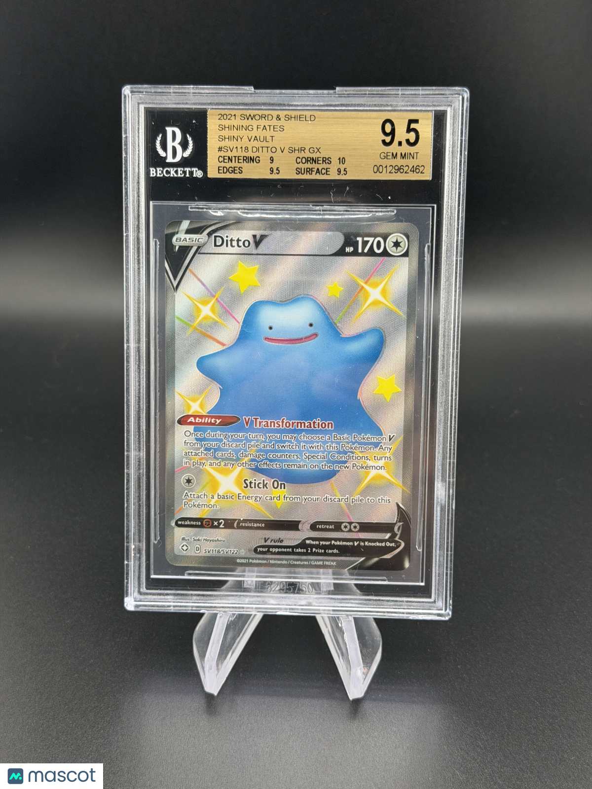 Ditto V 2021 Pokemon Sword & Shield Shining Fates Shiny Vault BGS 9.5 Gem Mint
