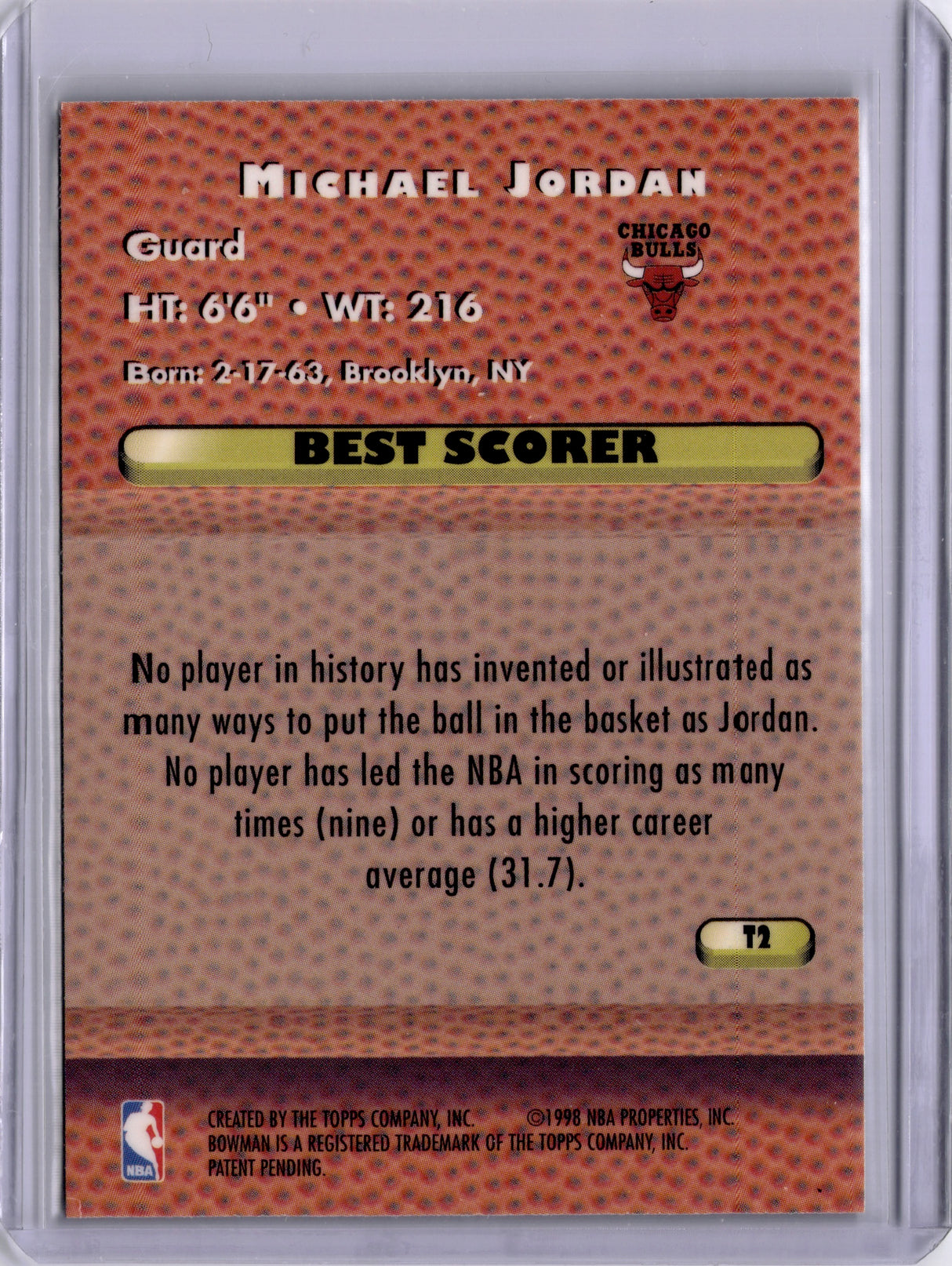 Michael Jordan 1997-98 Bowman's Best - Best Techniques #T2 Michael Jordan Bulls