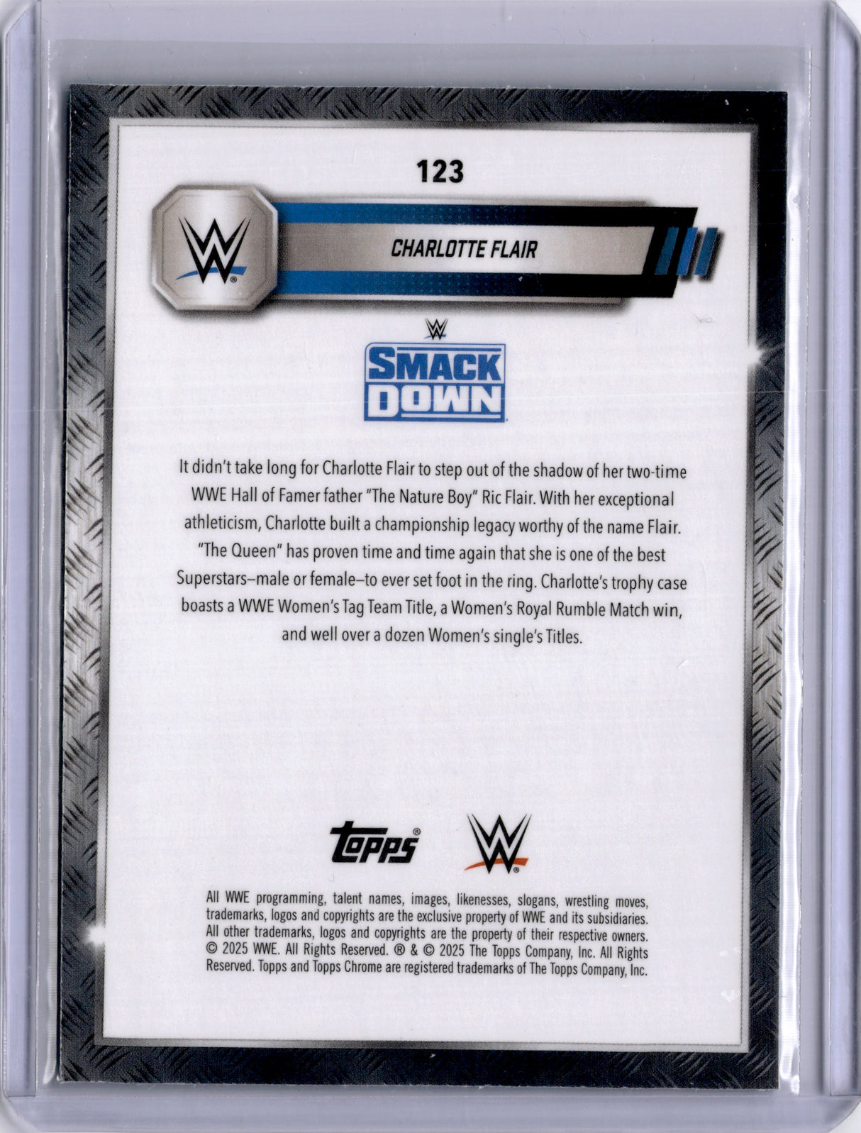 Charlotte Flair 2025 Topps Chrome Green Laser Refractor /175