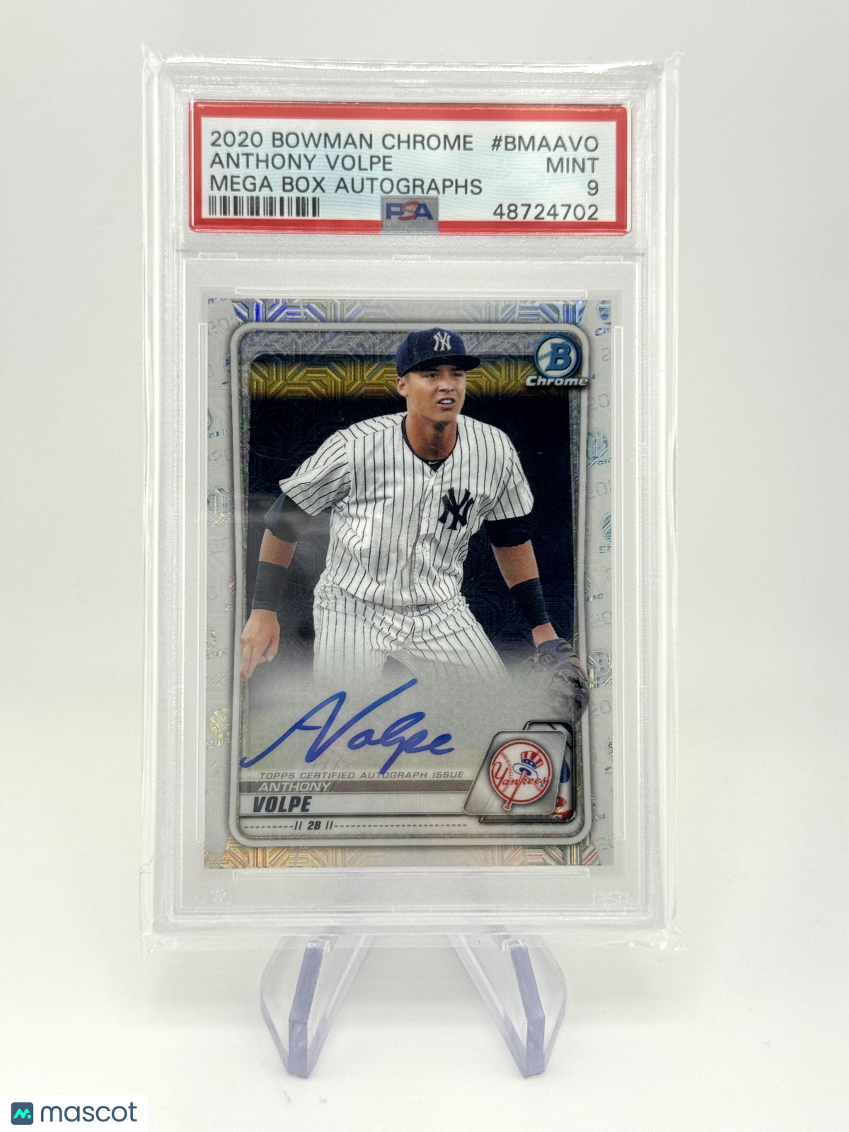 Anthony Volpe 2020 Bowman Chrome Mega Box Auto PSA 9 Mint Yankees