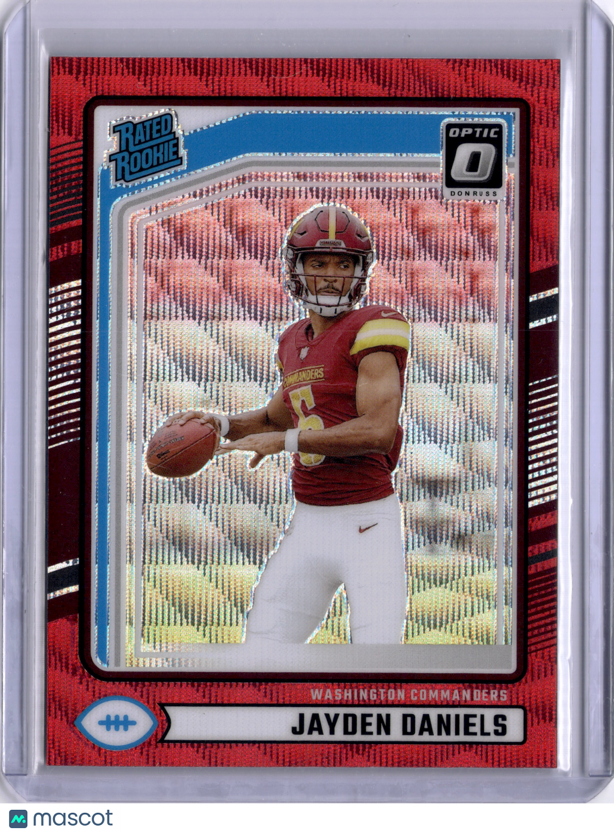Jayden Daniels 2024 Panini Donruss Optic Preview Red Wave Rookie RC Commanders
