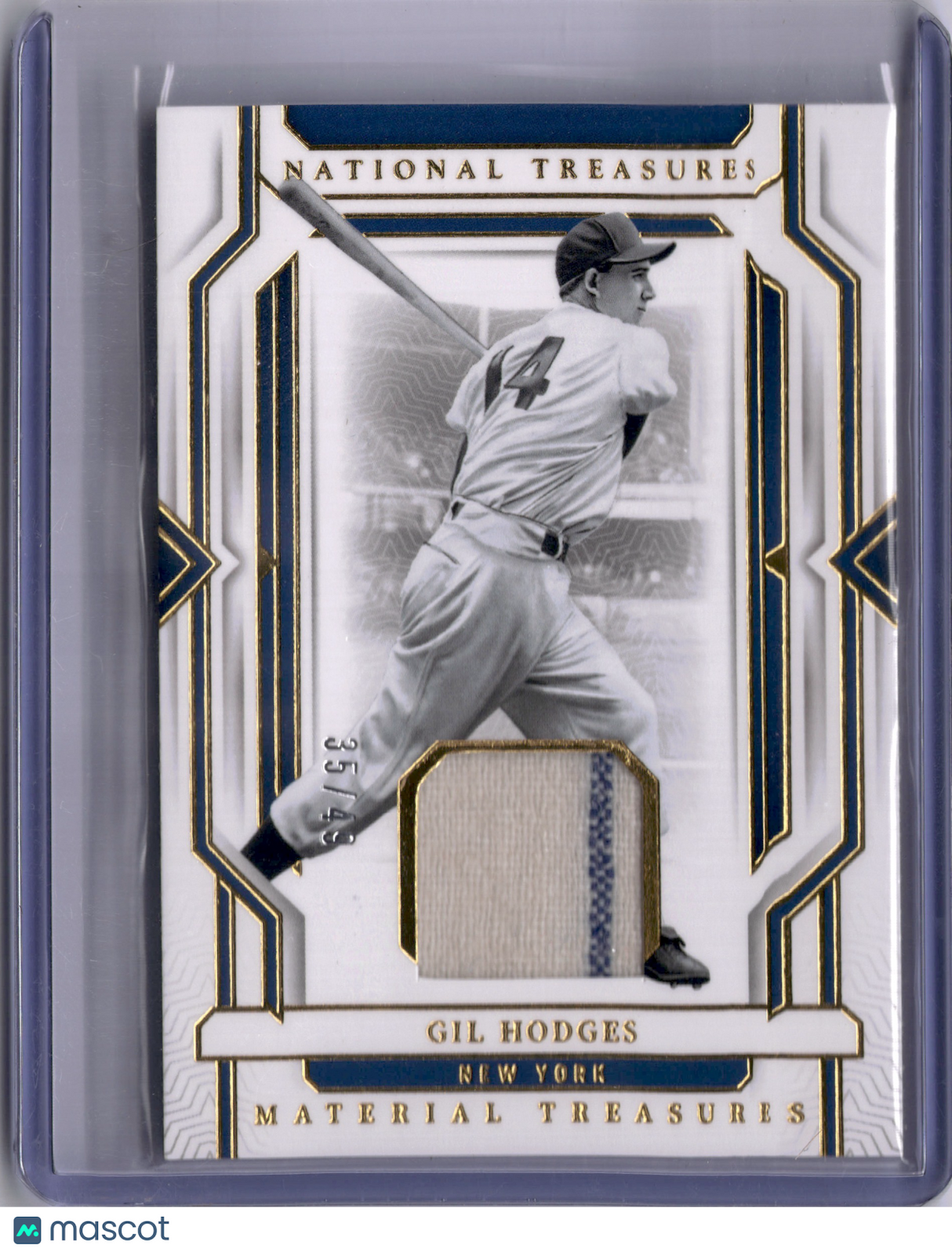 Gil Hodges 2024 Panini National Treasures Material Treasures /49 Patch Dodgers