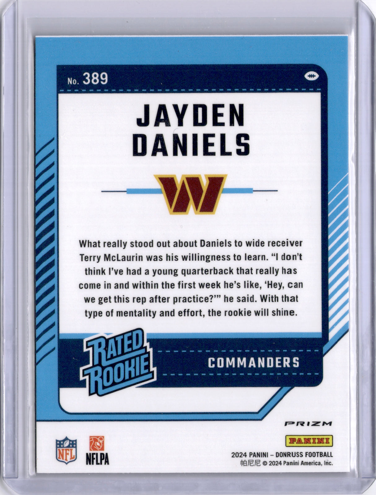 Jayden Daniels 2024 Panini Donruss Optic Preview Red Wave Rookie RC Commanders