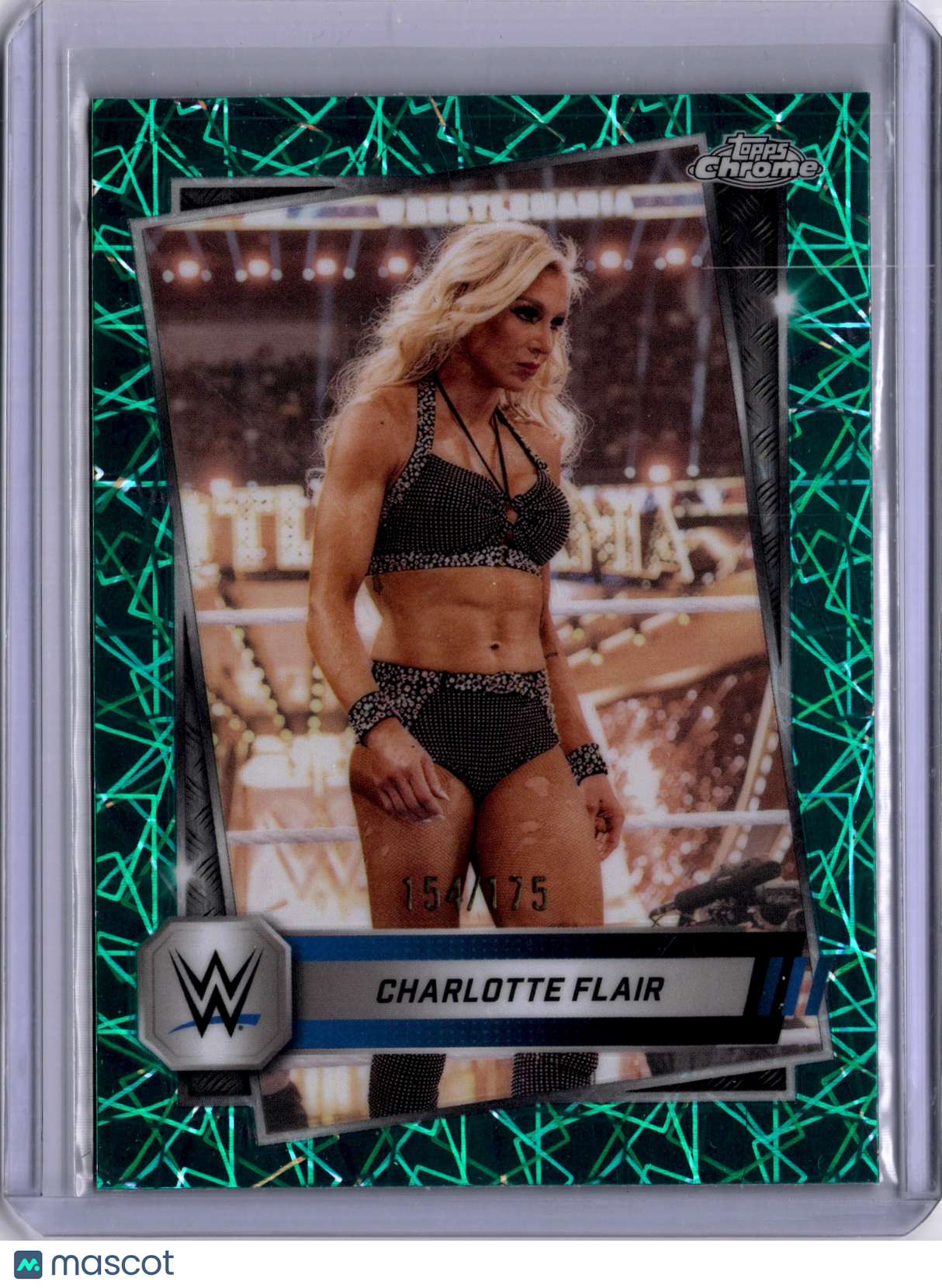 Charlotte Flair 2025 Topps Chrome Green Laser Refractor /175