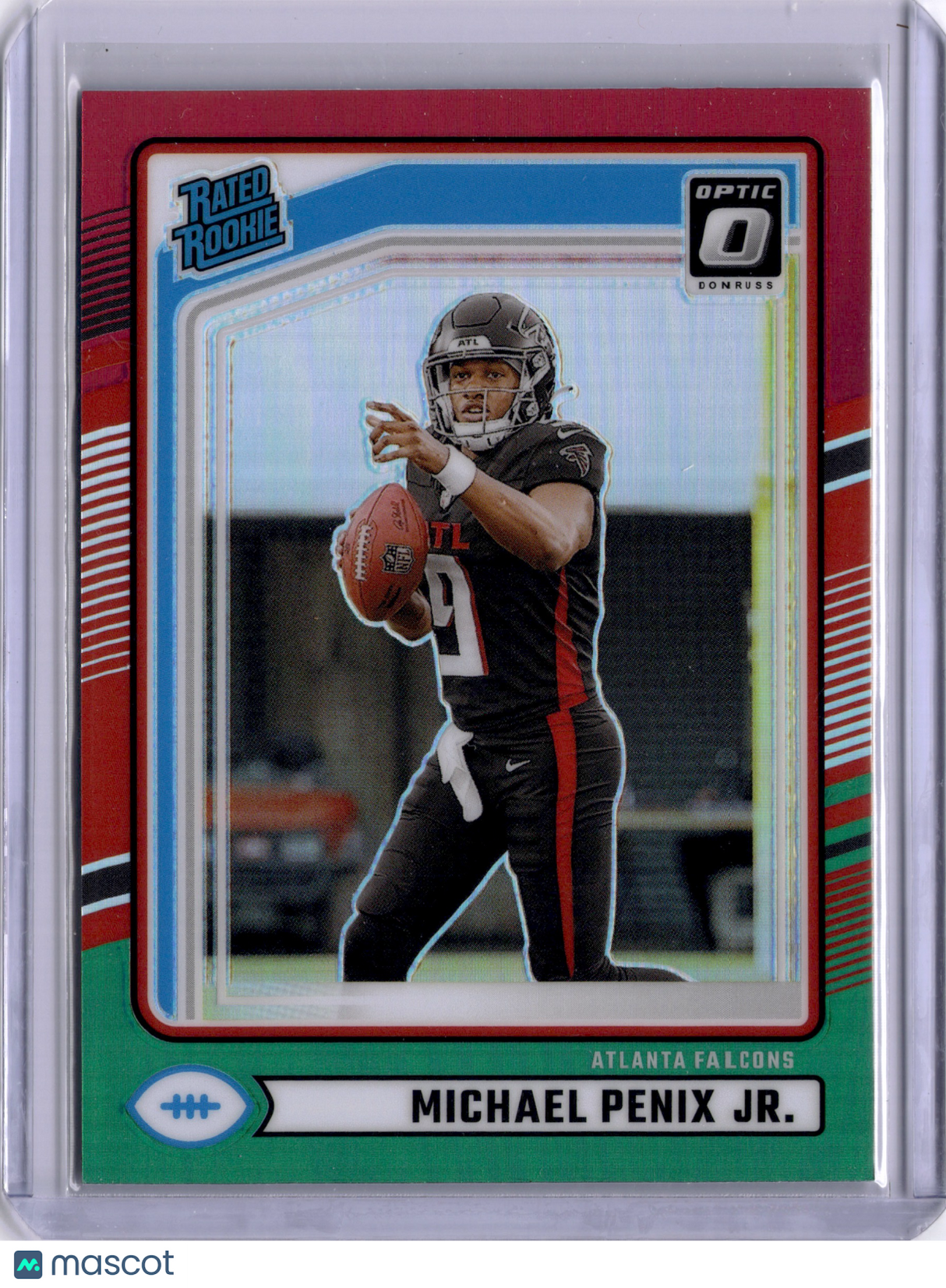 Michael Penix Jr. 2024 Panini Donruss Optic Preview Red Green Rated Rookie RC