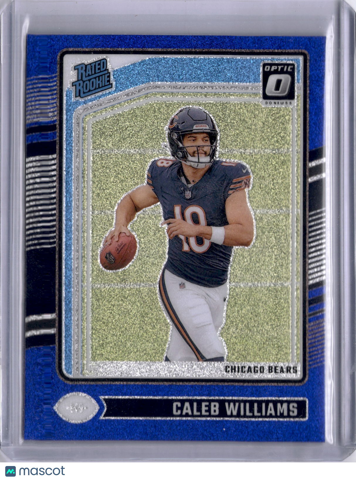 Caleb Williams 2024 Panini Donruss Optic Blue Glitter Rated Rookie RC Bears SP