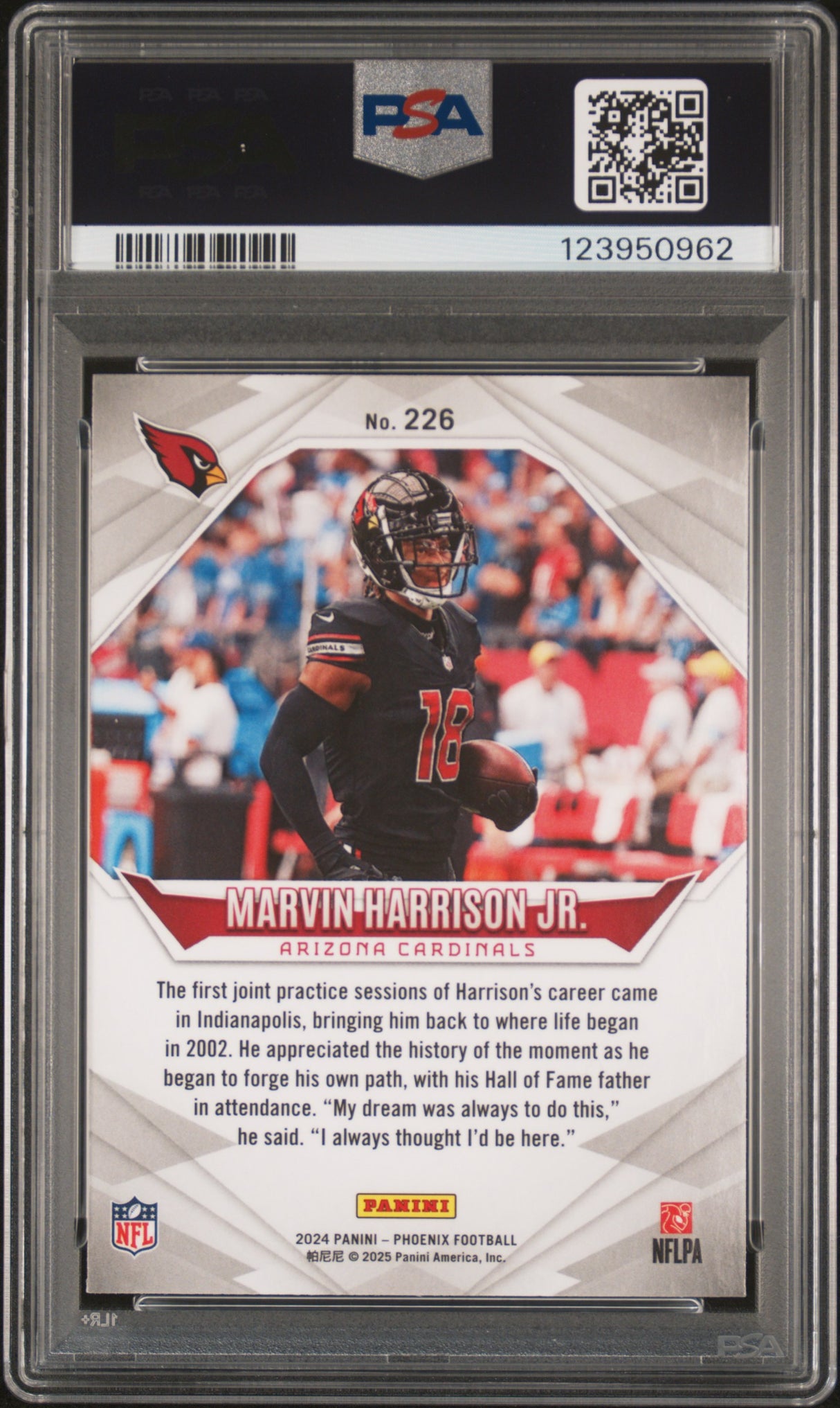 Marvin Harrison Jr 2024 Panini Phoenix Orange Rookie RC PSA 10 Gem Mint