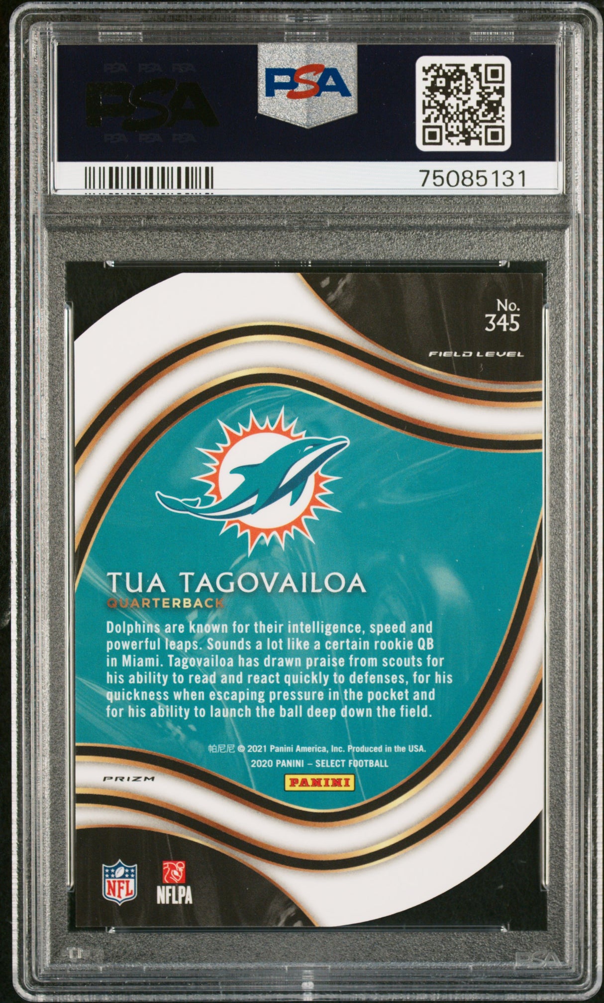 Tua Tagovailoa 2020 Panini Select White Die-Cut Rookie RC PSA 10 Gem Mint