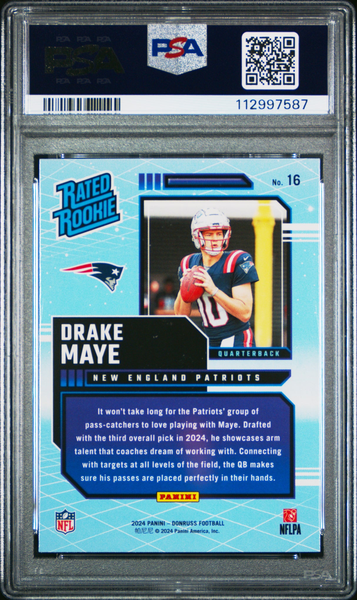 Drake Maye 2024 Panini Donruss Rated Rookies Retro Rookie RC PSA 10 Gem Mint
