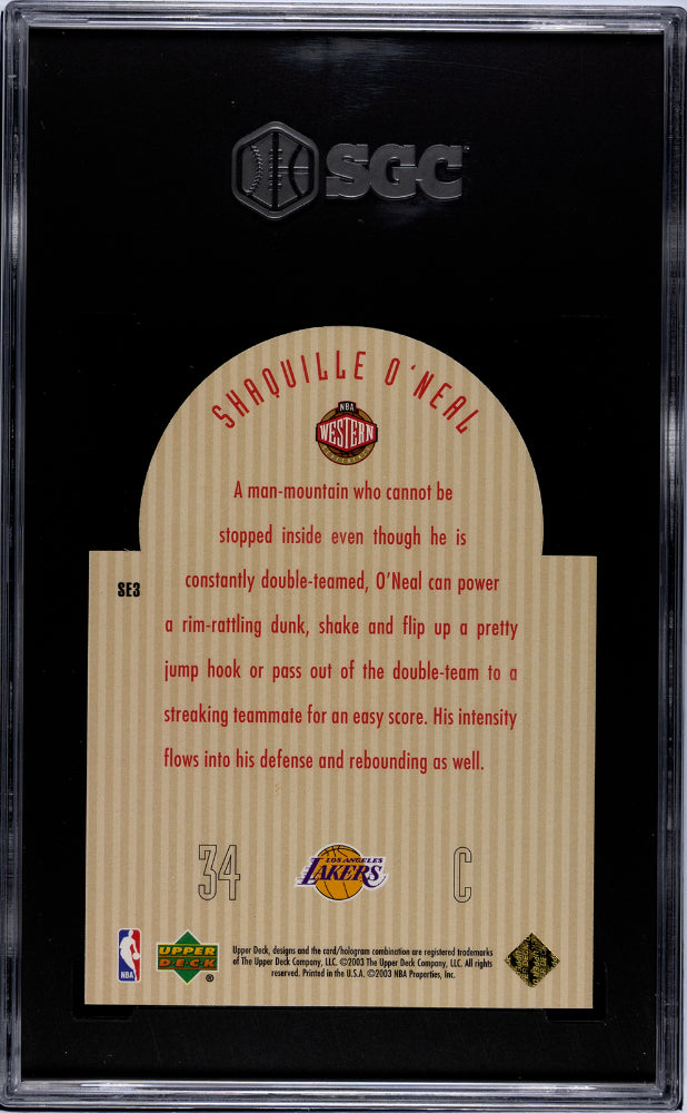 Shaquille O'Neal 2003 Upper Deck SE All-Star Die Cut Insert SGC 9.5 Mint+ Lakers