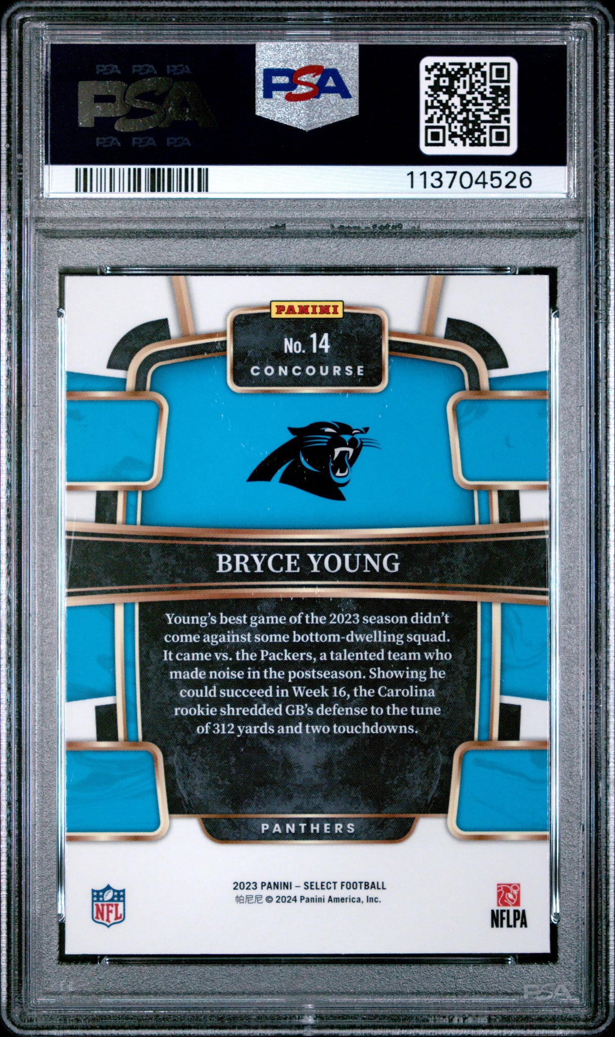 Bryce Young 2023 Panini Select Rookie PSA 9 Mint