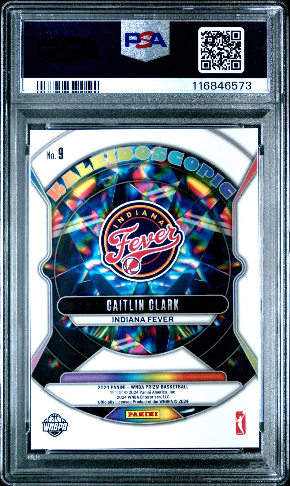 Caitlin Clark 2024 Prizm WNBA Rookie RC Kaleidoscopic PSA 10 Gem Mint Fever