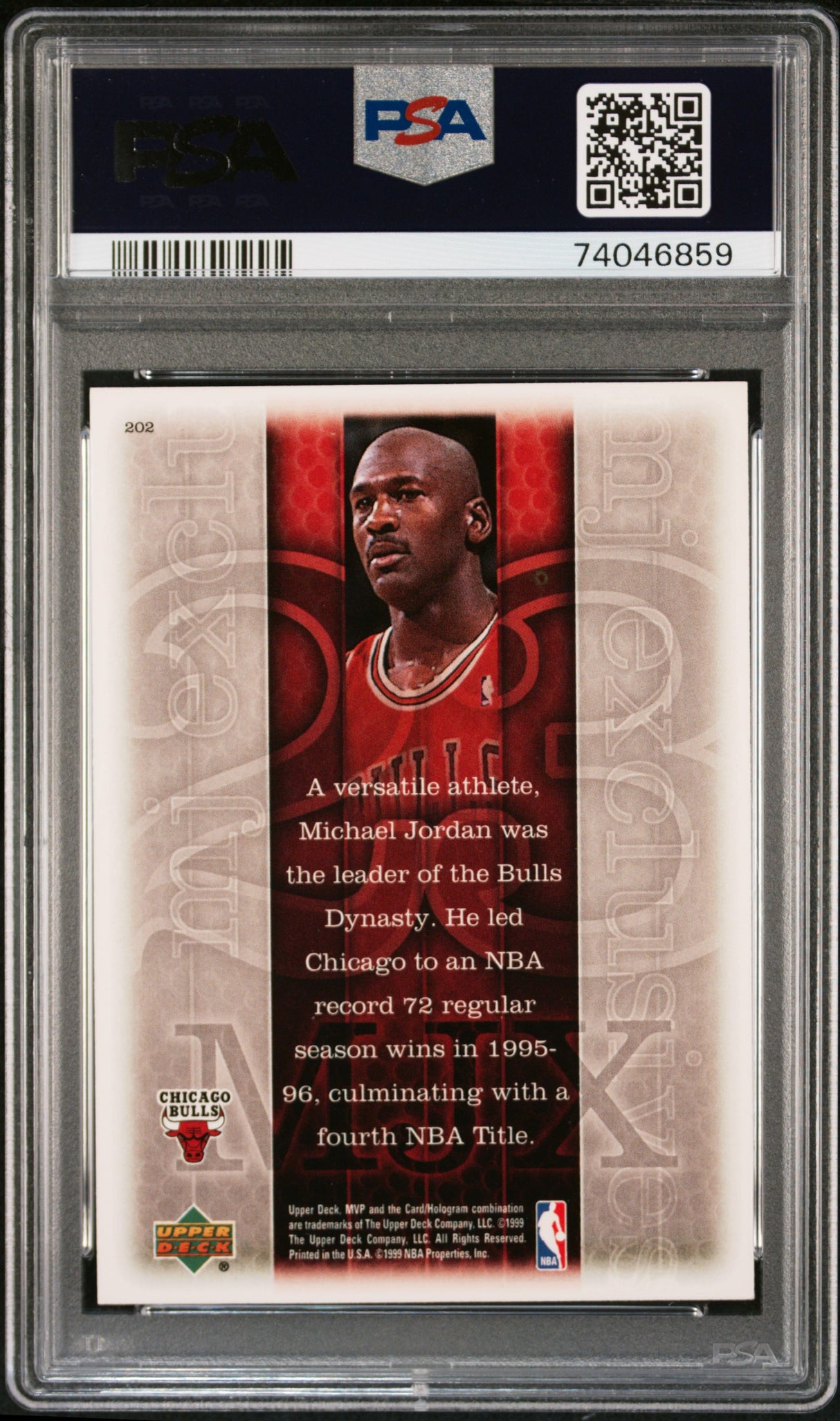 Michael Jordan 1999 Upper Deck MVP MJ Exclusives PSA 9 Mint Bulls HOF