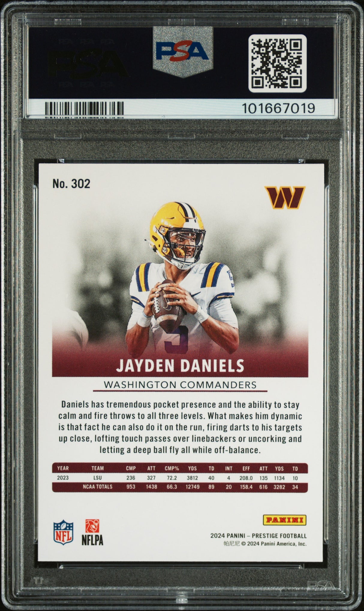 Jayden Daniels 2024 Panini Prestige PSA 10 Dots Xtra Points Rookie RC