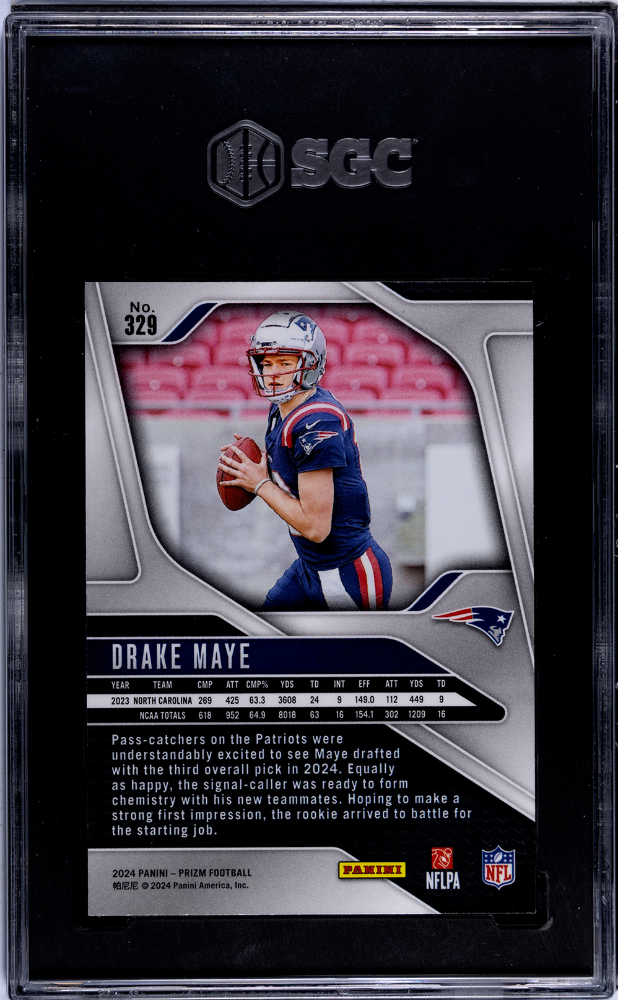 Drake Maye 2024 Panini Prizm Rookie RC SGC 10 Gem Mint