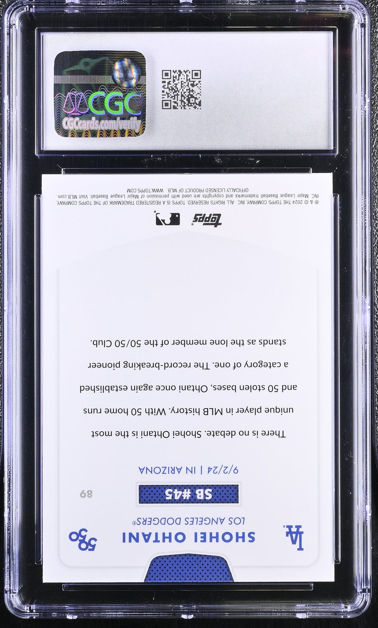 Shohei Ohtani 2024 Topps 50/50 CGC 9.5 Mint Dodgers