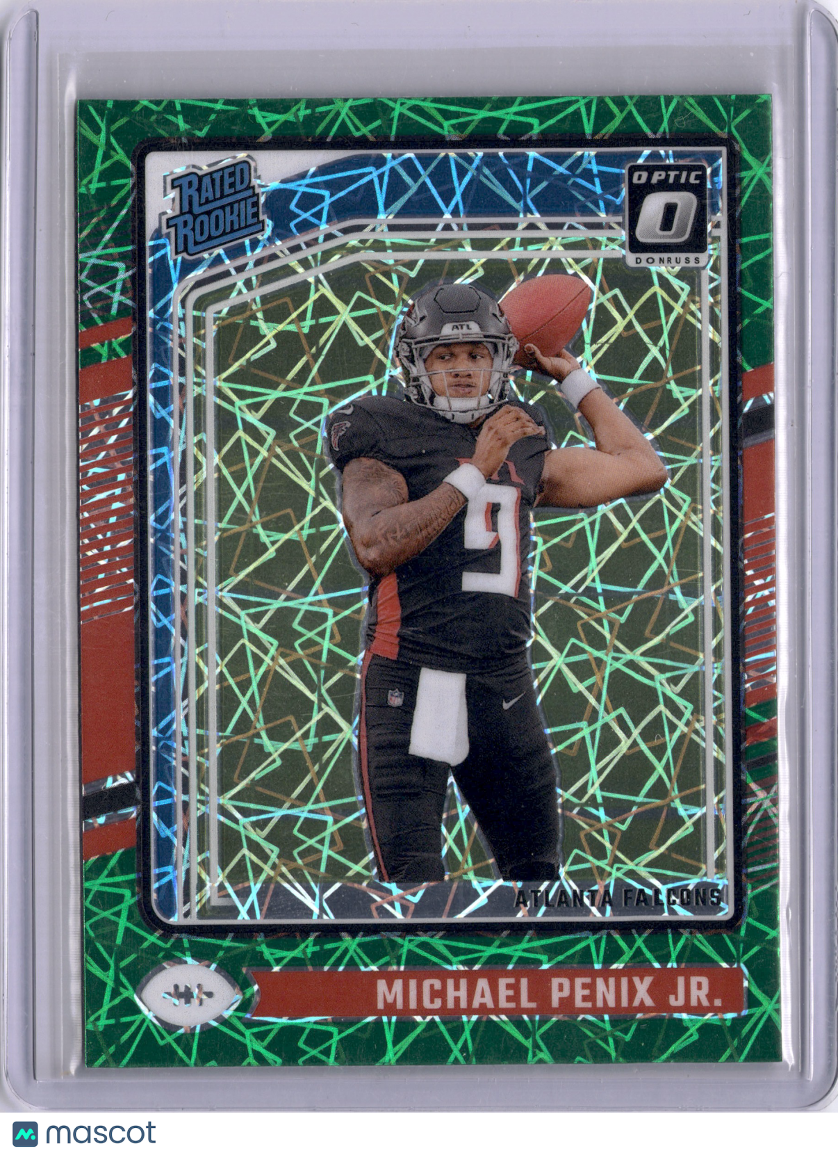 Michael Penix Jr. 2024 Panini Donruss Optic Green Velocity Rookie RC