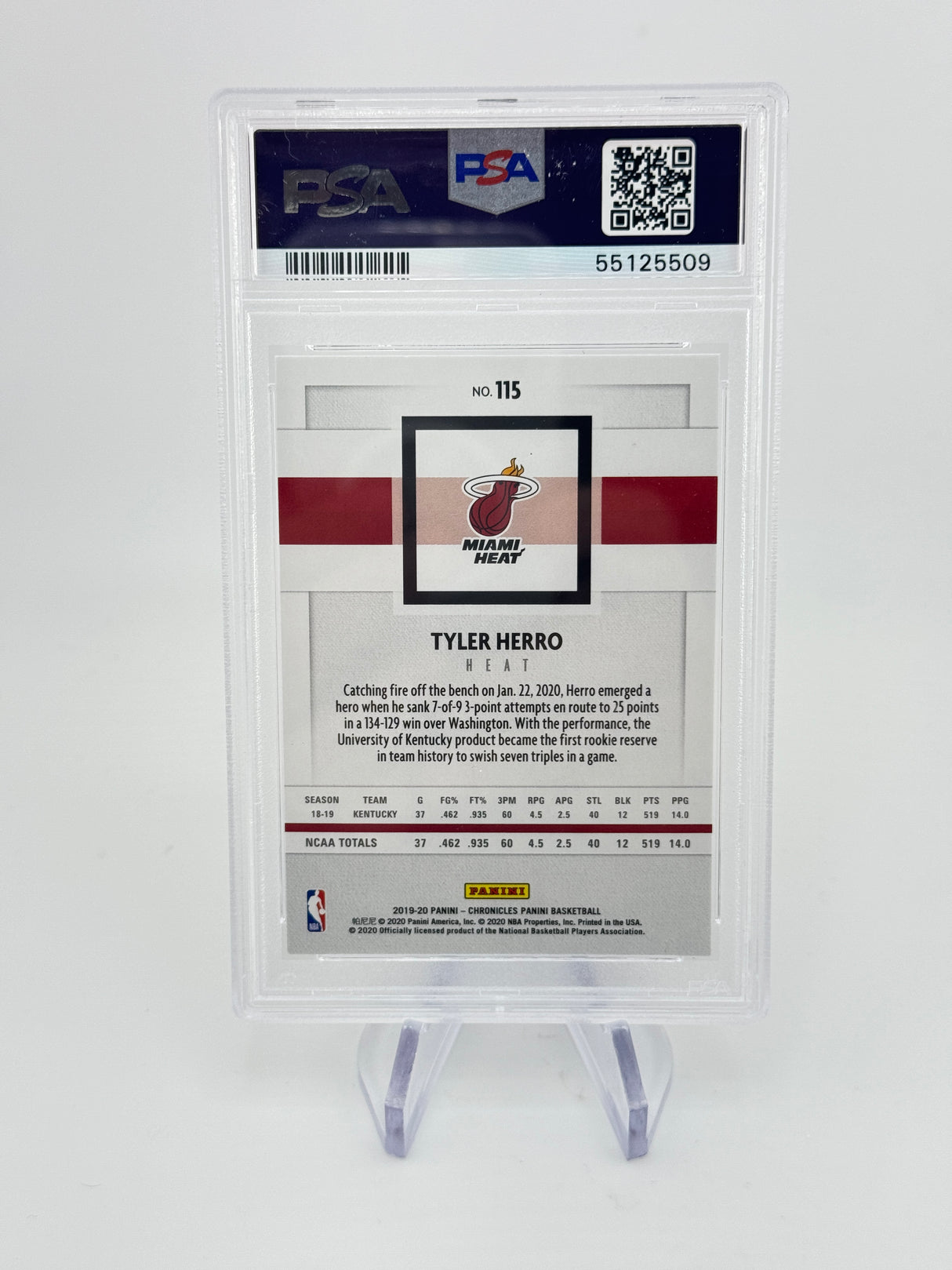 Tyler Herro 2019 Panini Chronicles Rookies RC PSA 10 Heat