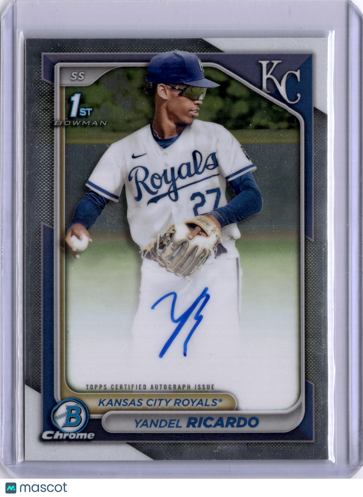Yandel Ricardo 2024 Bowman Chrome 1st Auto Royals