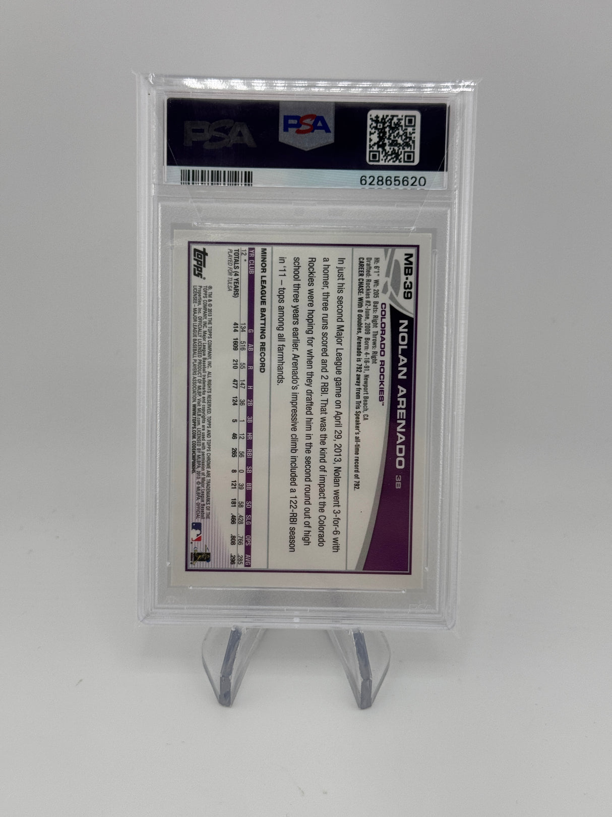 Nolan Arenado 2013 Topps Chrome Update PSA 10 Rookie RC Rockies Cardinals