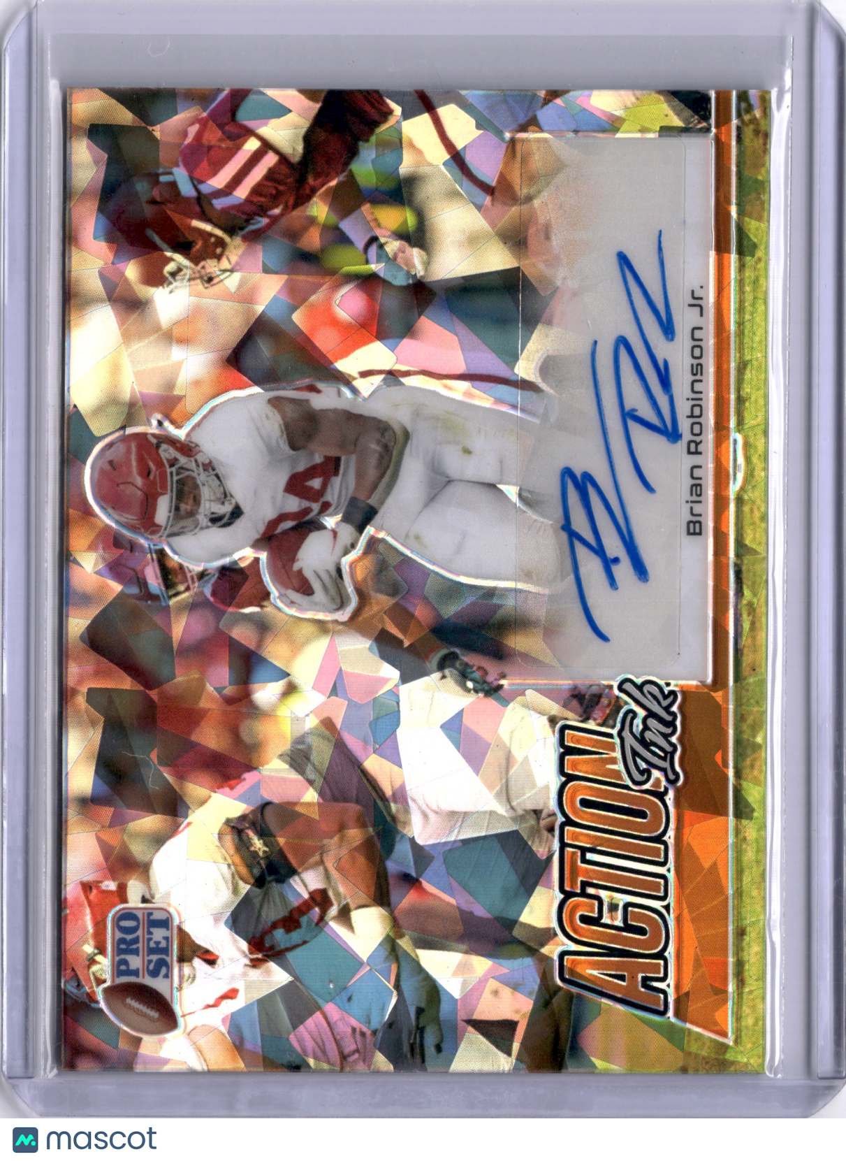 Brian Robinson Jr. 2022 Leaf Pro Set Action Ink Auto Cracked Ice 4/4 Football