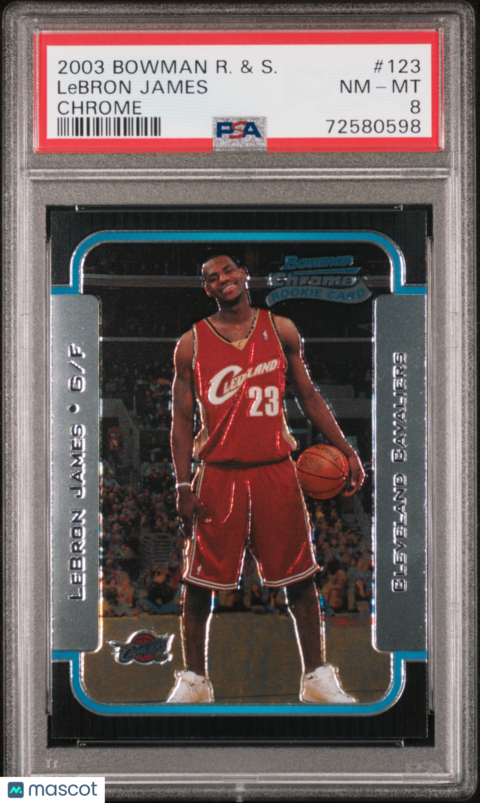 LeBron James 2003 Bowman Rookies & Stars Chrome Rookie RC PSA 8 Near Mint