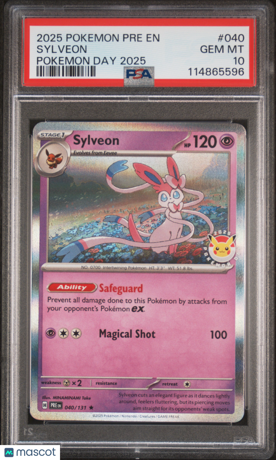 Sylveon 2025 Pokemon Prismatic Evolutions #040 Pokemon Day Promo PSA 10 Gem Mint
