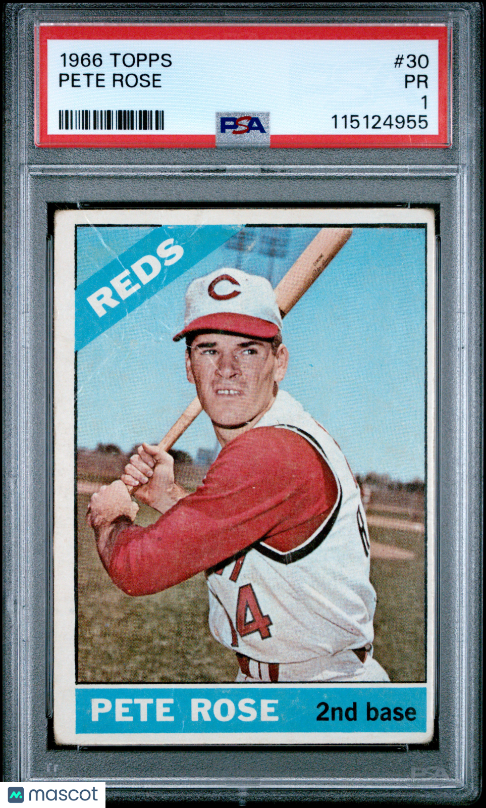 Pete Rose 1966 Topps PSA 1 Reds Vintage