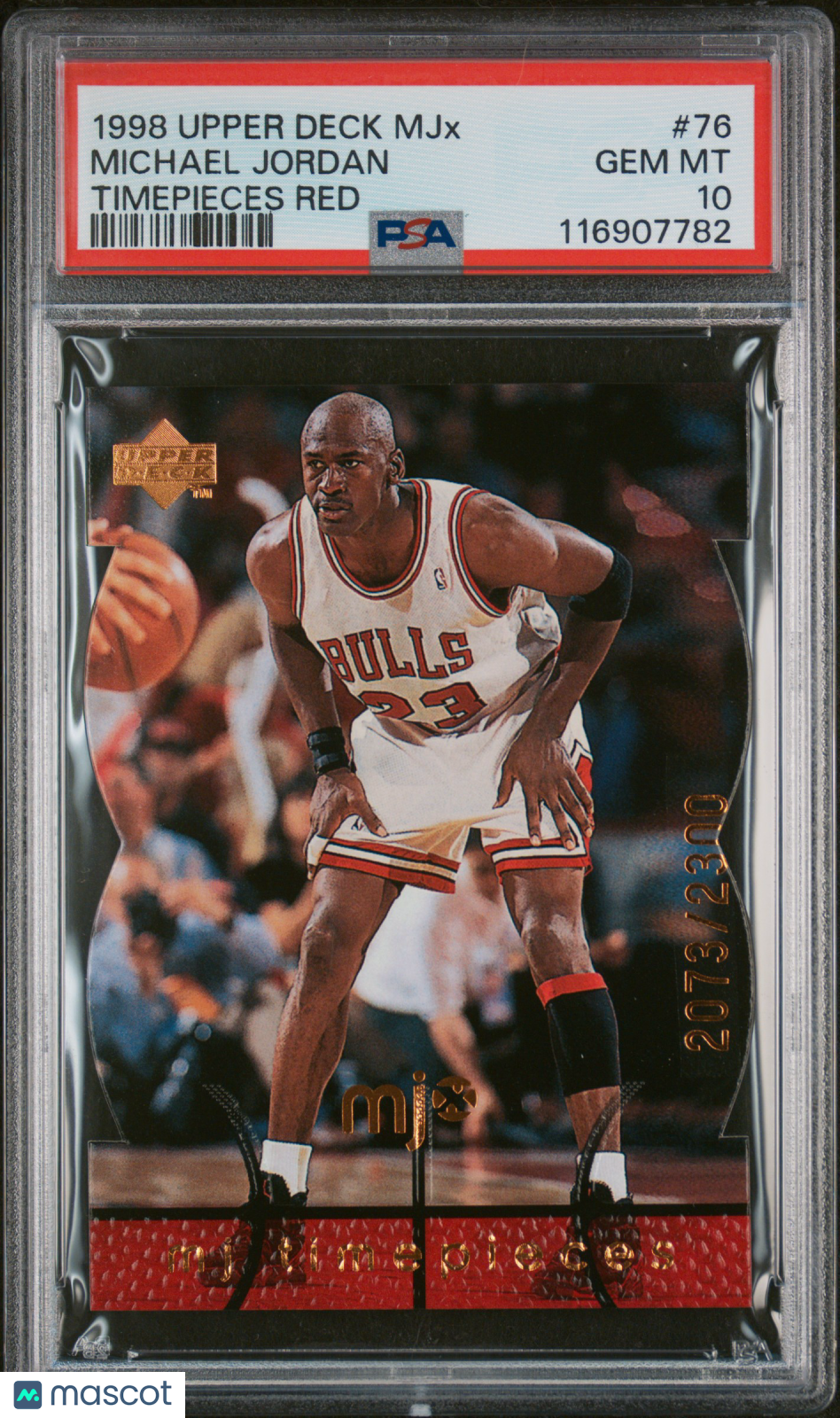 Michael Jordan 1998 Upper Deck MJX Timepieces Red /2300 PSA 10 Gem Mint Bulls