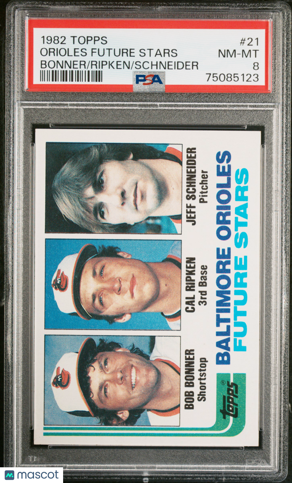 Orioles Future Stars Cal Ripken Jr 1982 Topps Rookie RC PSA 8 Near Mint