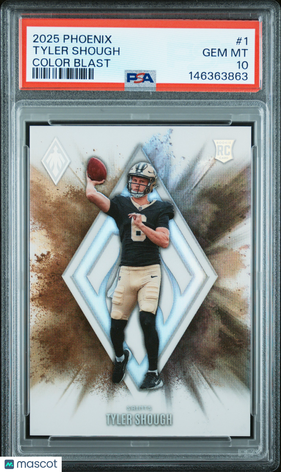 Tyler Shough 2025 Panini Phoenix Color Blast SP Case Hit PSA 10 Gem Mint Saints