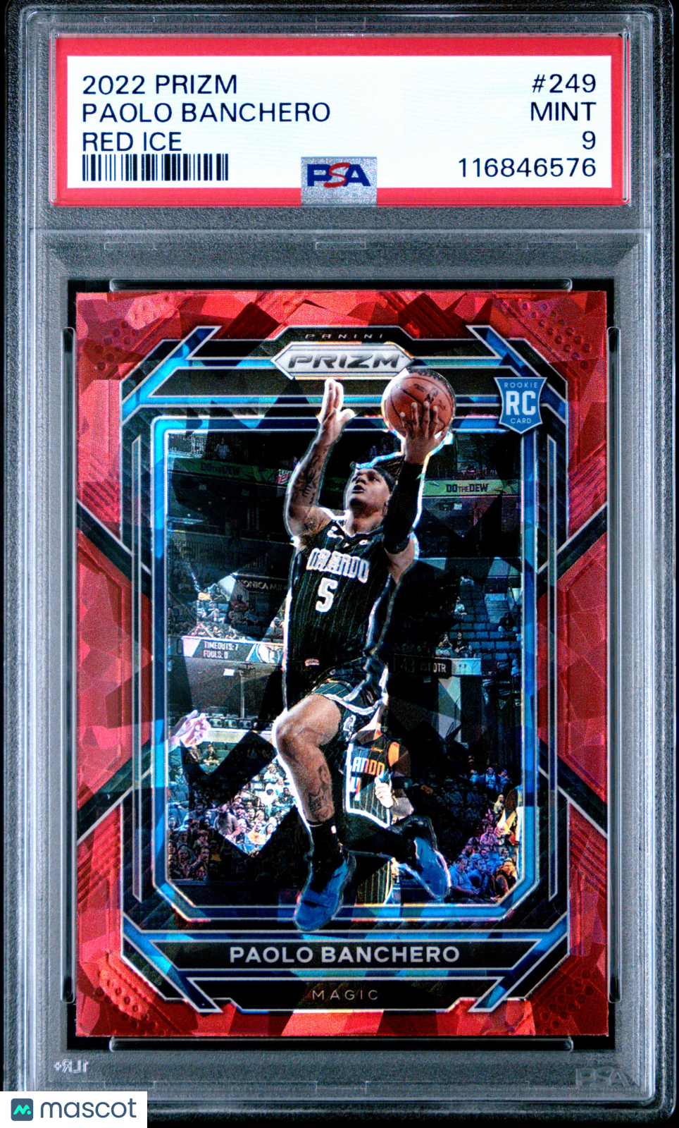 Paolo Banchero 2022 Panini Prizm Red Ice Rookie RC PSA 9 Mint Magic