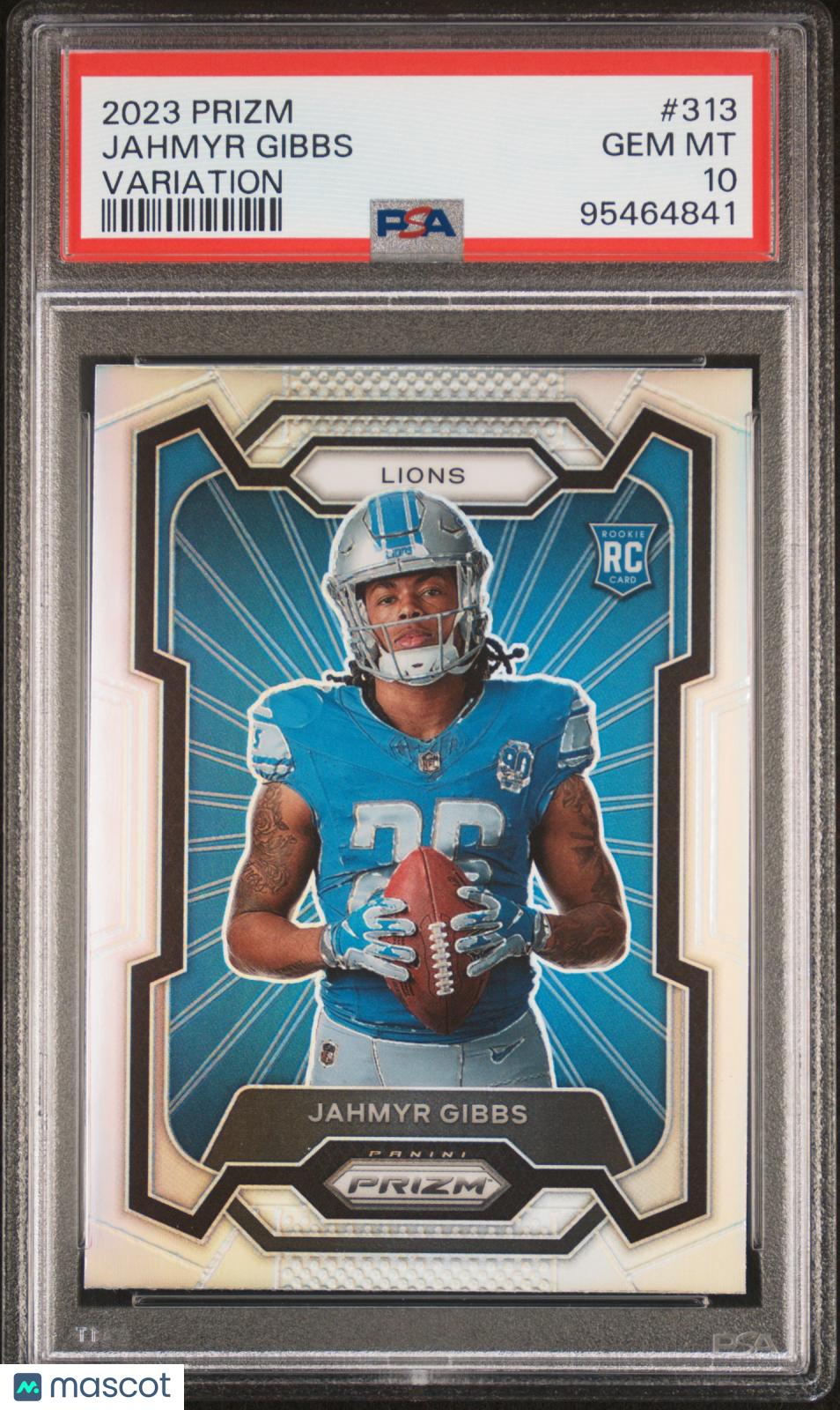 Jahmyr Gibbs 2023 Panini Prizm Sliver Variation Rookie RC PSA 10 Lions