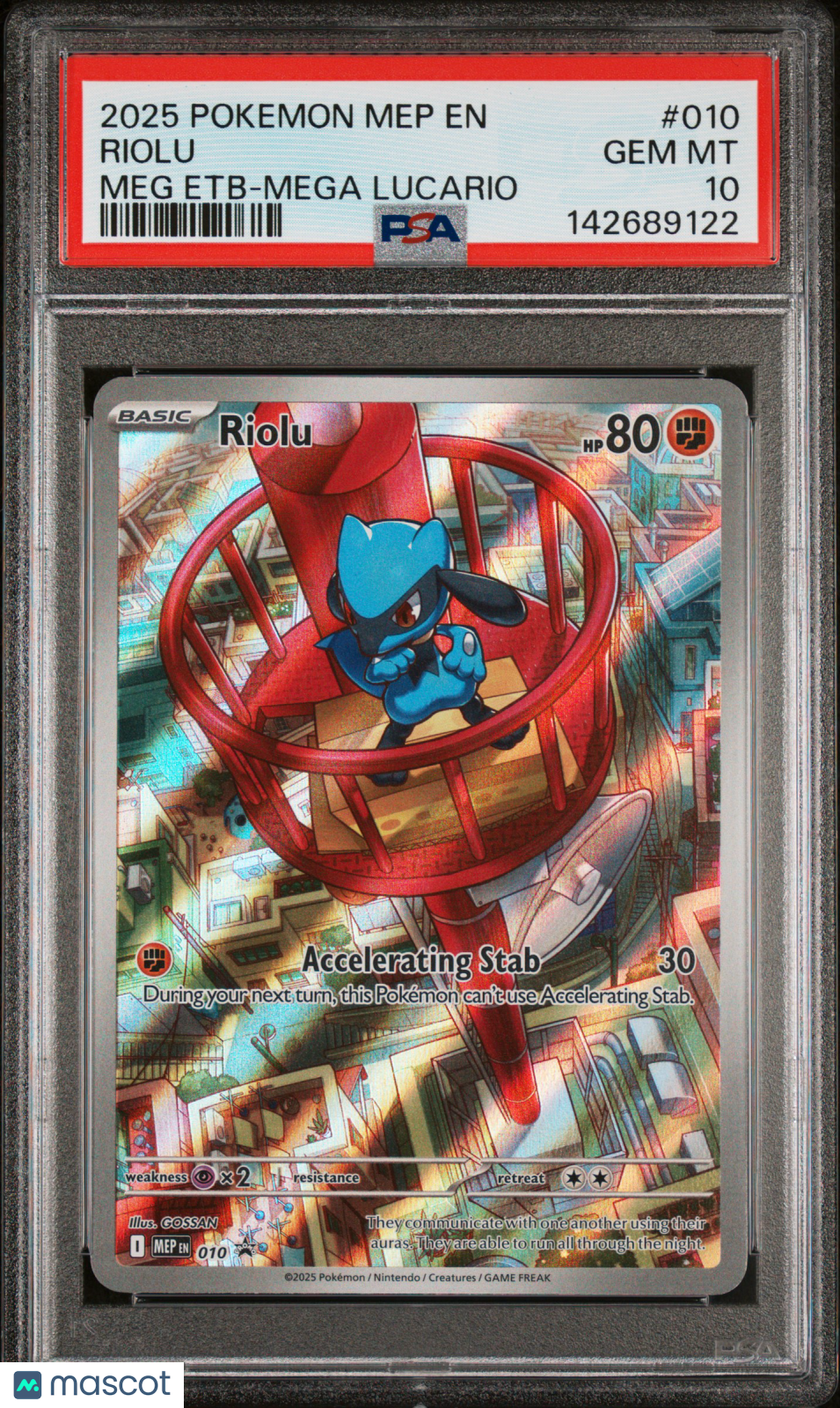Riolu 2025 Pokemon Black Star Promo #010 Mega Lucario PSA 10 Gem Mint