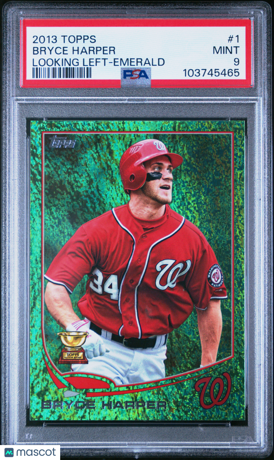 Bryce Harper 2013 Topps Emerald Looking Left PSA 9 Mint Gold Cup