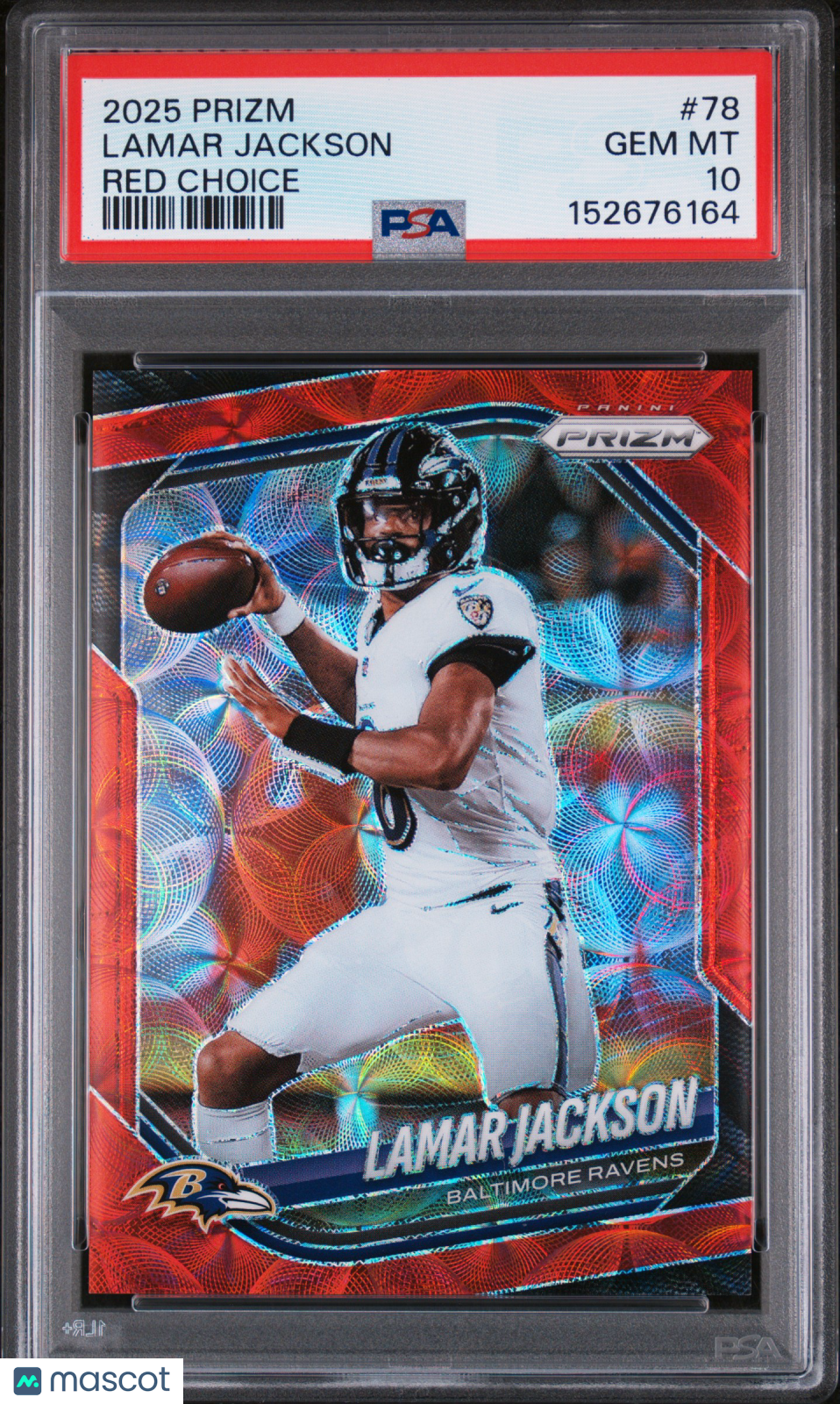Lamar Jackson 2025 Panini Prizm Red Choice 1/20 PSA 10 Gem Mint Ravens