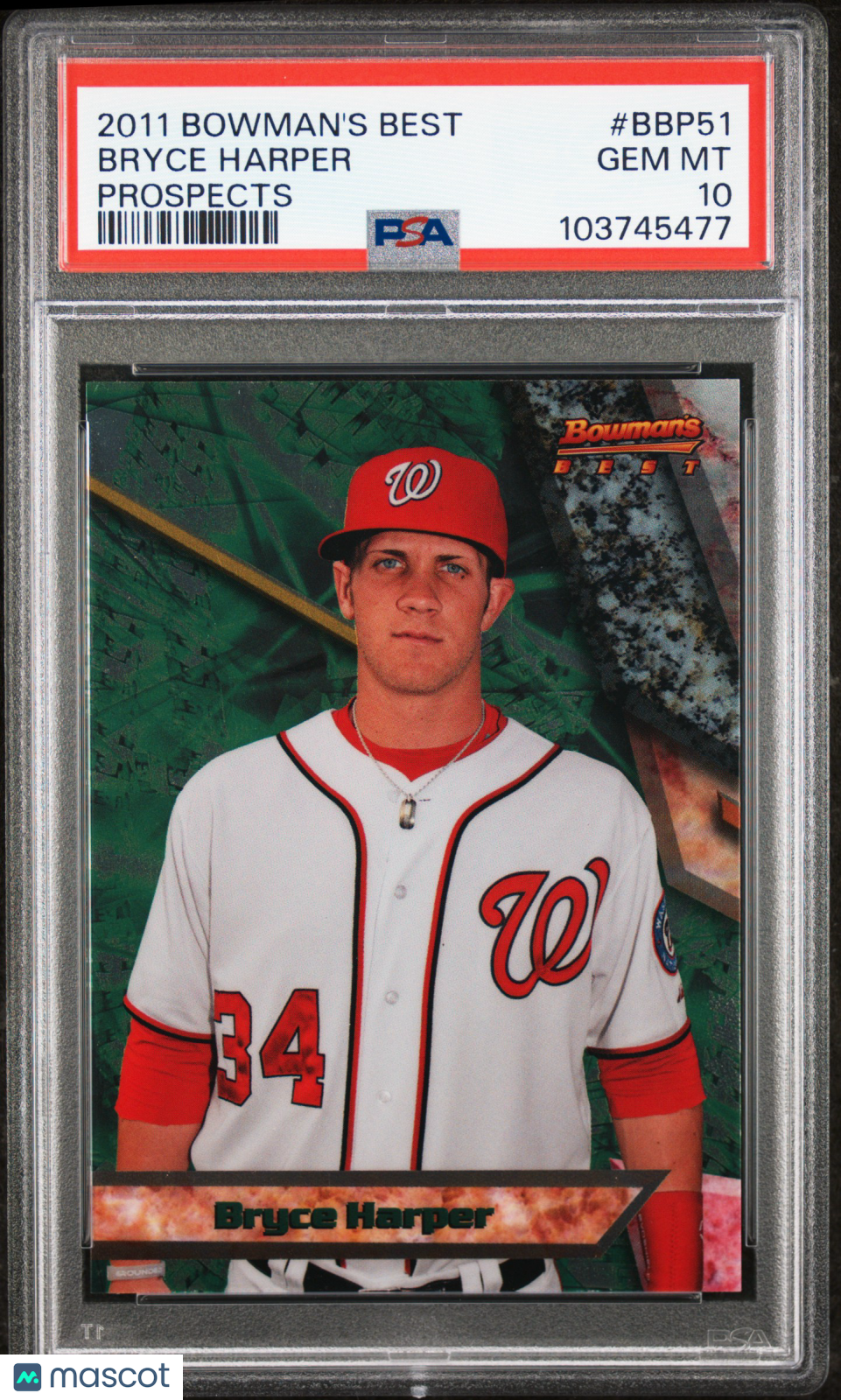 Bryce Harper 2011 Bowman's Best Prospects PSA 10 Gem Mint