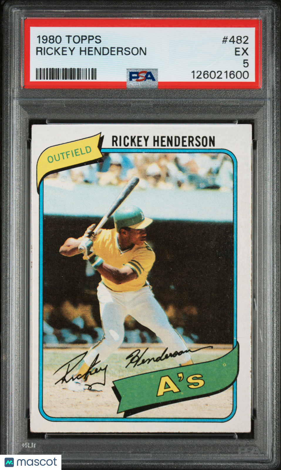 Rickey Henderson 1980 Topps Rookie RC PSA 5 HOF